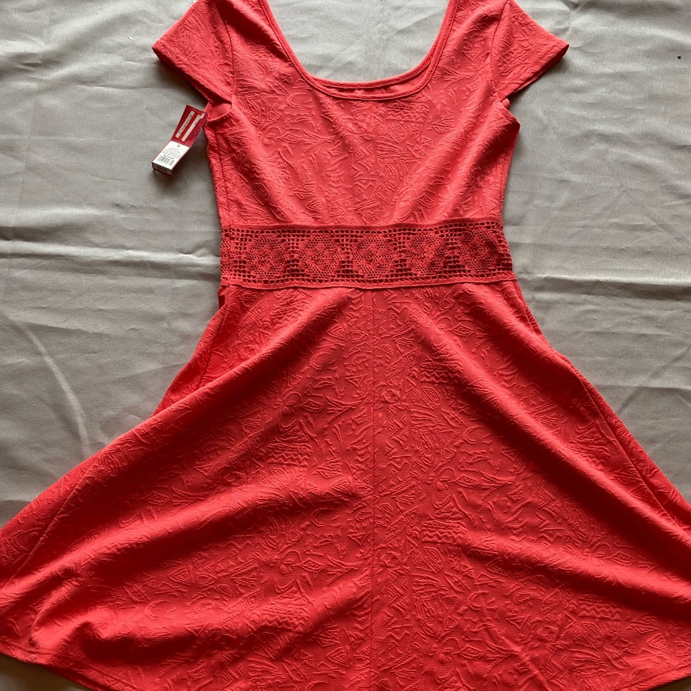 New Fit and Flare Dress coral pink size small